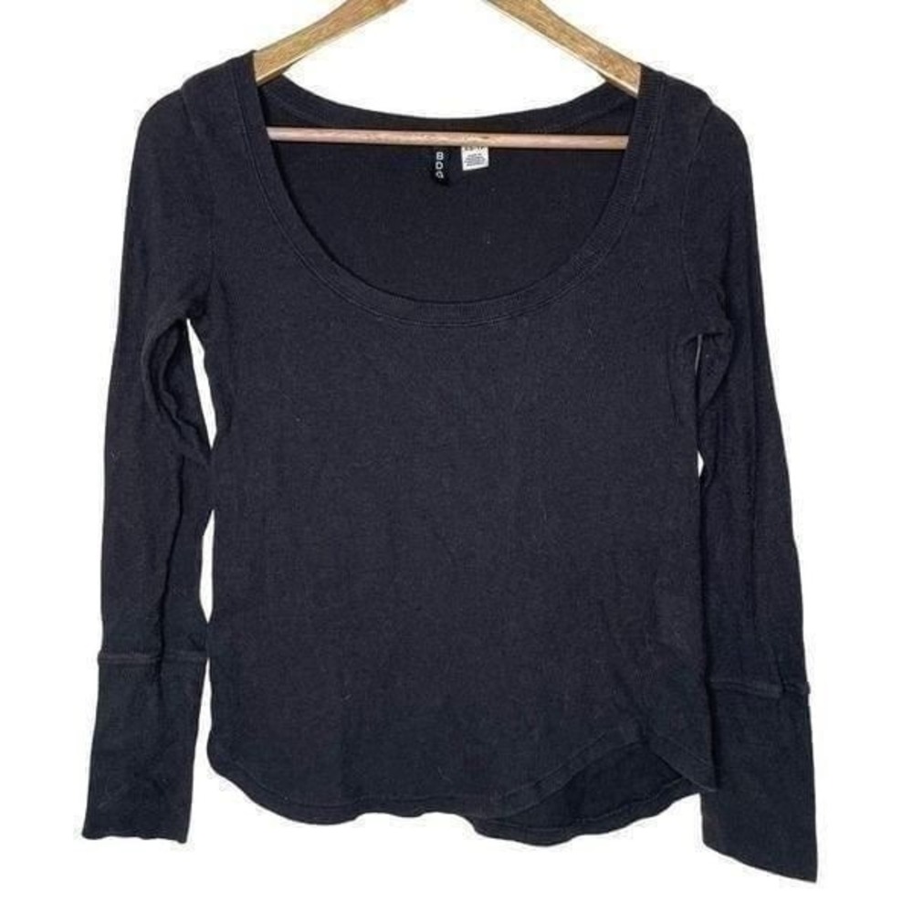 UO BDG Black Longsleeve Top Thermal‎ Scoop Neck